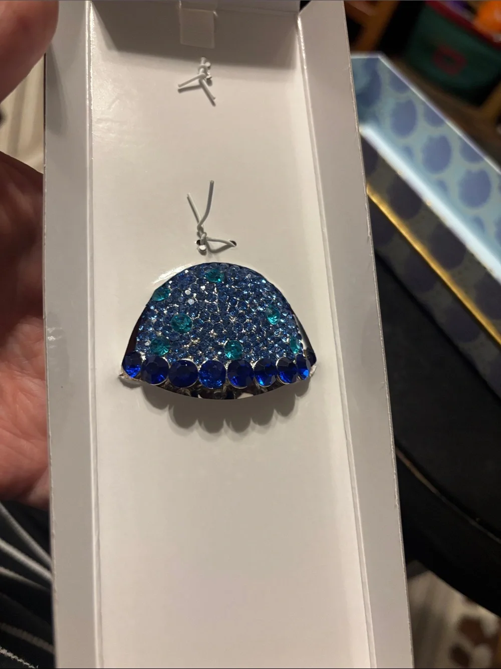 piper.k Blue Jellyfish Bag‎ Charm Keychain